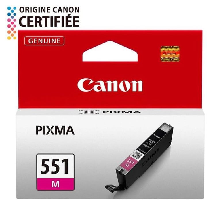 Cartouche encre Canon CLI-551M Magenta photo originale 7 ml pour imprimantes PIXMA Jet d'encre - Neuf