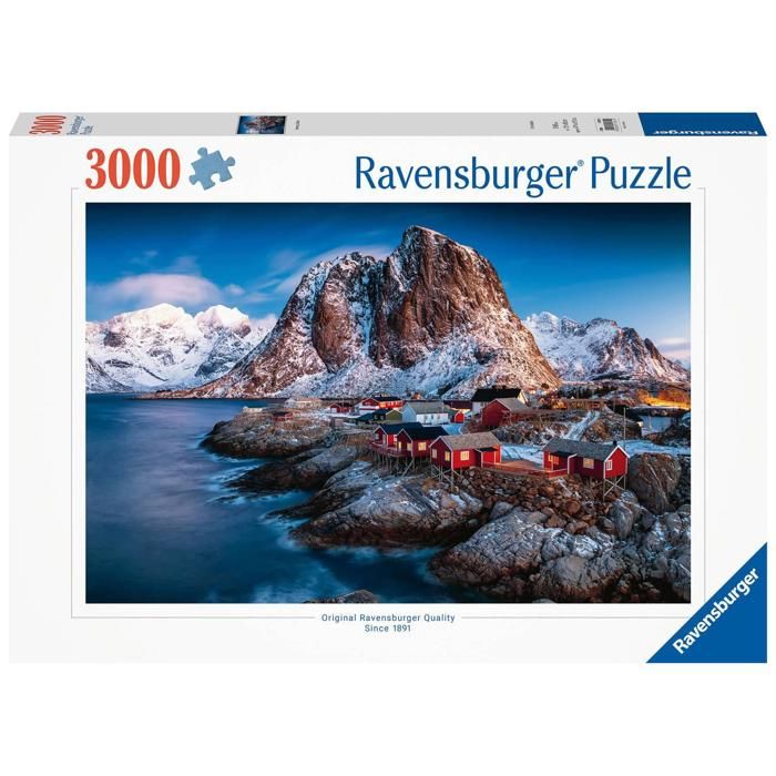 Puzzle 3000 pièces : Hamnoy Iles Lofoten Ravensburger France - vue 3