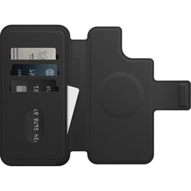 Etui Folio pour iPhone 14 Plus, toucher doux avec 3 emplacements pour espèces/cartes de crédit, fixation magnétique solide, MagSafe, Compatible avec iPhone étui non inclus - Noir