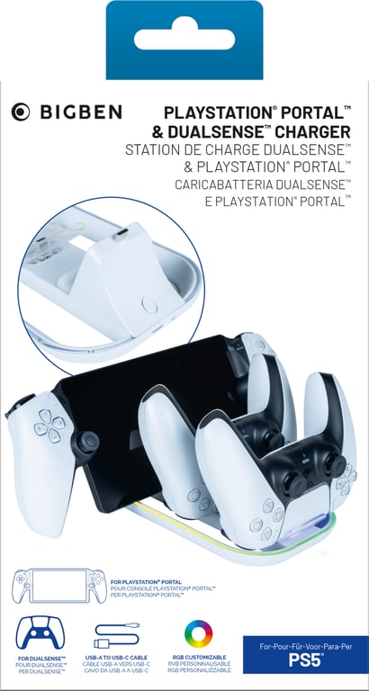 Triple chargeur BigBen pour console Playstation Portal et manettes DualSense PS5 - vue 4