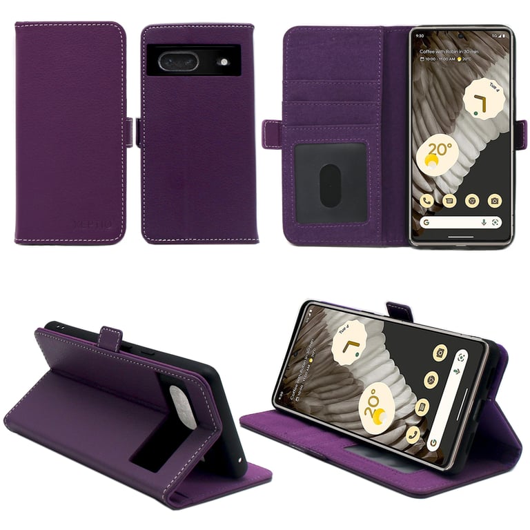 Funda Google Pixel 7 5G Wallet Cover Card Case - Funda Pixel 7 violeta  Antichoc Folio - Accesorios Funda Estuche - Xeptio