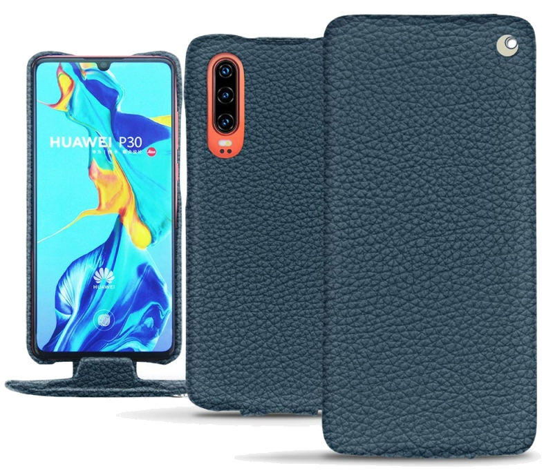Housse cuir Huawei P30 - Rabat verticalBleu