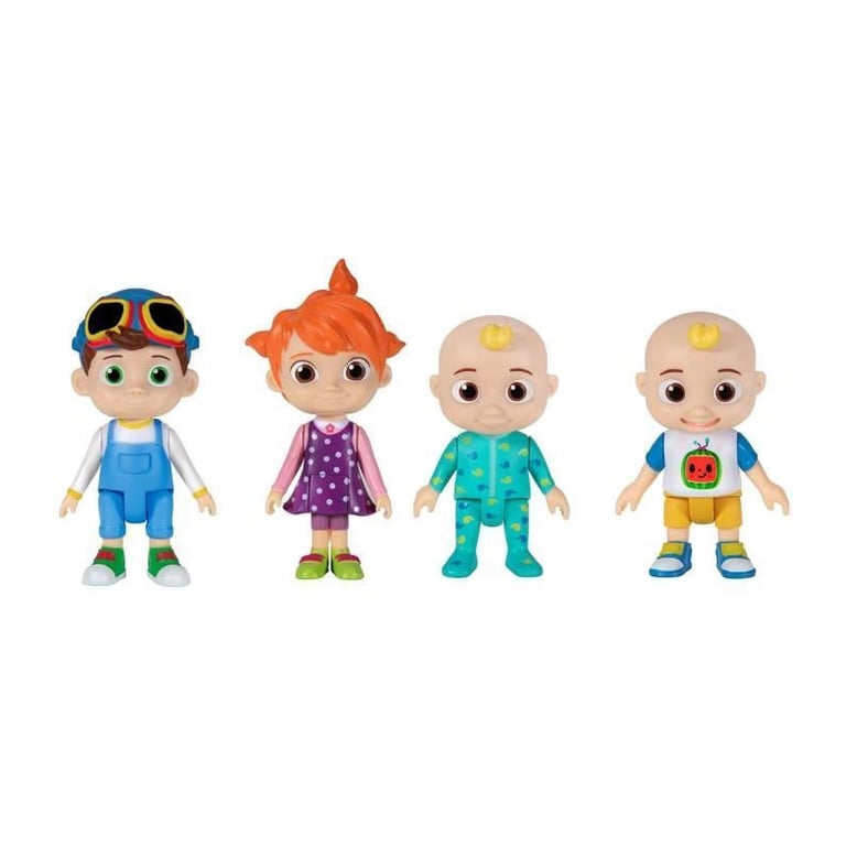 Bandai - CoComelon - Pack 4 figurines - Figurines 7cm a collectionner - JJ (2 figurines), TomTom et YoYo - WT00035 - Neuf
