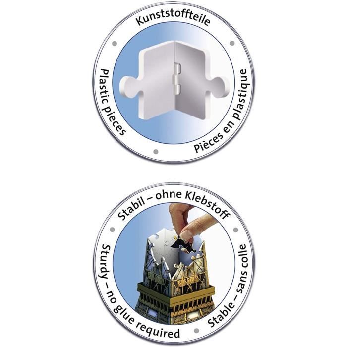 Puzzle 3D 216 pièces : La Tour Eiffel Paris Ravensburger France - vue 4