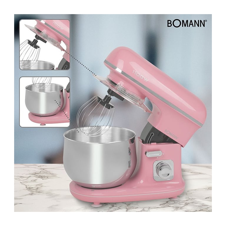 Robot pétrin multifonction 5L 1100W Bomann KM 6030 CB Rose - Neuf