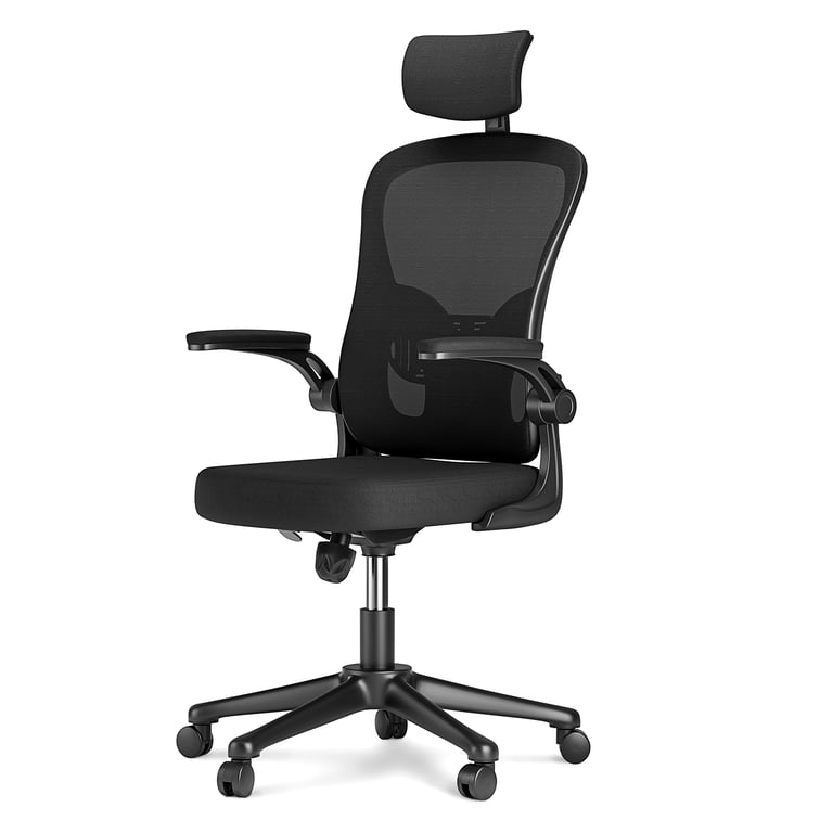 Chaise de bureau ergonomique avec hauteur réglable appui tête accoudoirs relevables et support lombaire Neuf
