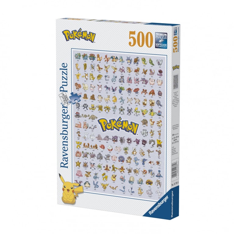 Puzzle 500 pièces : Pokédex première génération Pokémon Ravensburger France - vue 9