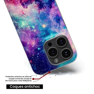Funda de silicona - Compatible con Samsung Galaxy S24 Ultra - diseño galaxie bleue