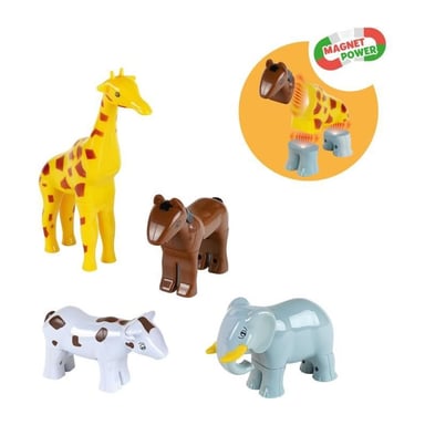 Animaux magnétiques - KLEIN - 0065 - 4 grands animaux Funny Puzzle, boîte ouverte - 16 pieces - Des 12 mois