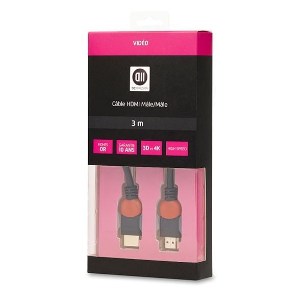 Câble HDMI mâlemâle 0 D2 Diffusion 3 - vue 2