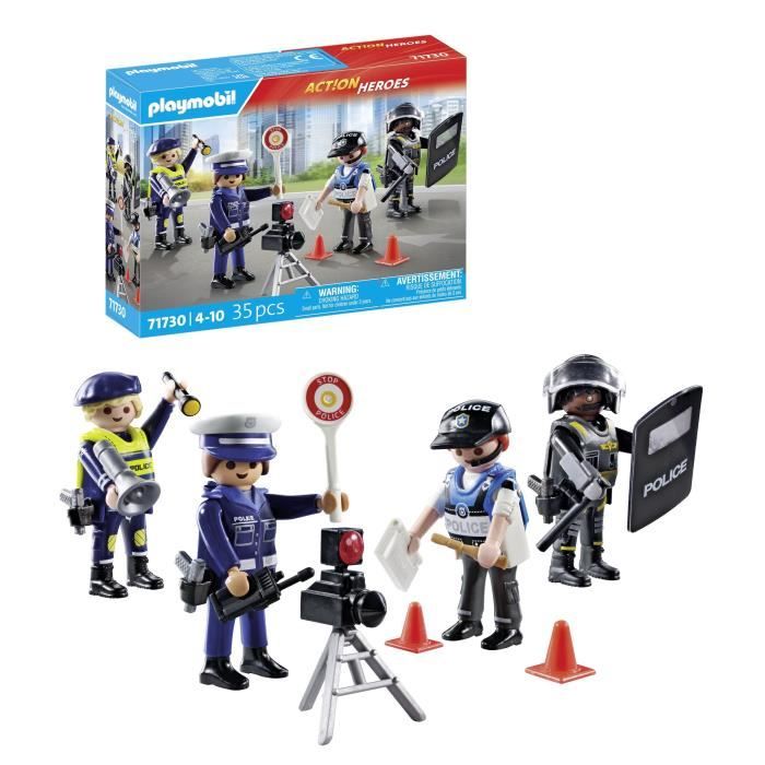 Playmobil Set métiers de la police : 4 policiers - Neuf