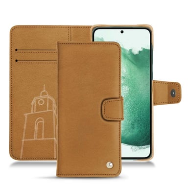 Housse cuir Samsung Galaxy S22+ -  - Marron - Cuir lisse premium