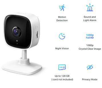 Caméra Intérieure WiFi 1080p Full HD Micro SD Tapo C100 TP-Link