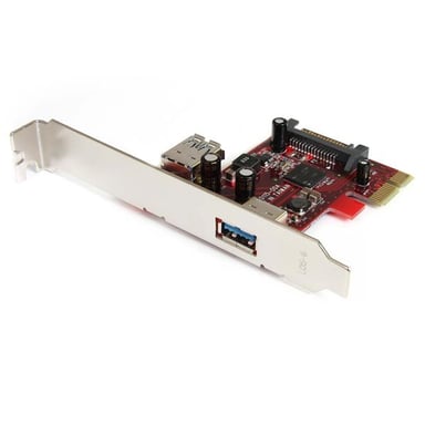 StarTech.com Tarjeta Adaptador PCI Express PCI-E USB 3.0 SuperSpeed de 2 Puertos con UASP - 1 Interno - 1 Externo