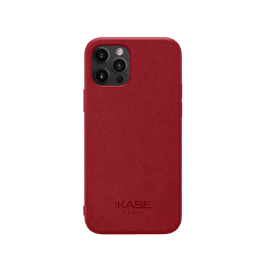 Funda de gamuza Alcántara para Apple iPhone 12/12 Pro, rojo rubí