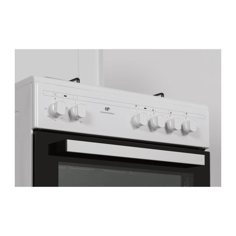Cuisinière mixte CONTINENTAL EDISON CECM60FCW 3 feux gaz + 1 électrique L59 8 x P61 xH83 cm - vue 4