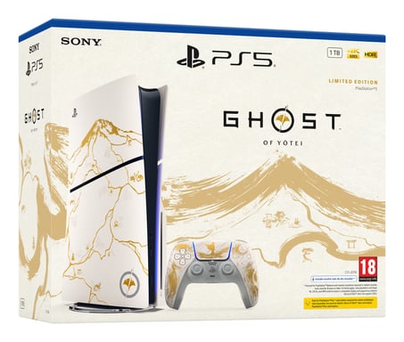 Pack PS5 Slim Edition limitée & Jeu Ghost of Yotei - Console de jeux PlayStation 5 Slim 1 To (Standard)