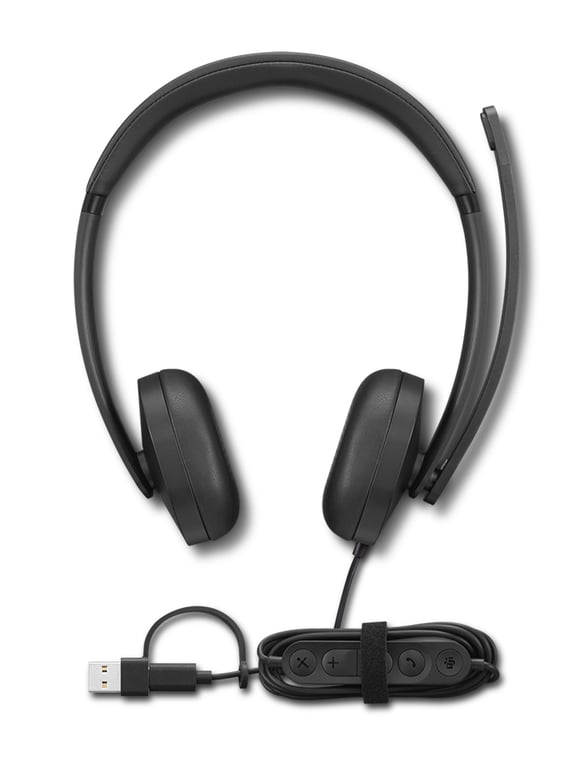 Lenovo VoIP Headset 5000 Casque Avec fil Arceau Bureau/Centre d'appels USB Type-C Noir - Neuf