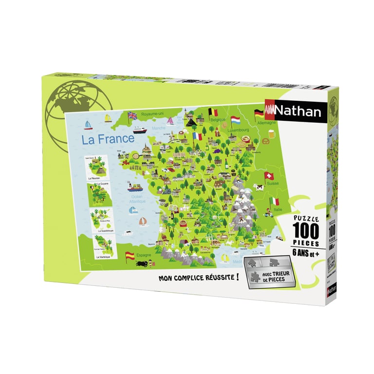 Puzzle 100 pièces : Carte de France Ravensburger Nathan - vue 3