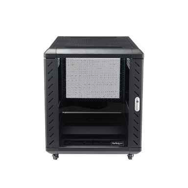 StarTech.com Armoire Rack Serveur 12U à 4 Montants, Armoire Verrouillable 19'' pour Ordinateur/AV/Équipement IT, Rack Réseau pour Bureau/Domicile avec Roulettes et Rails de Montage Ajustables
