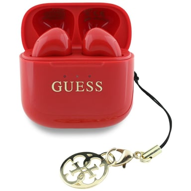 Casque sans fil TWS Guess Glossy Effect Printed Classic Logo & Charm rouge