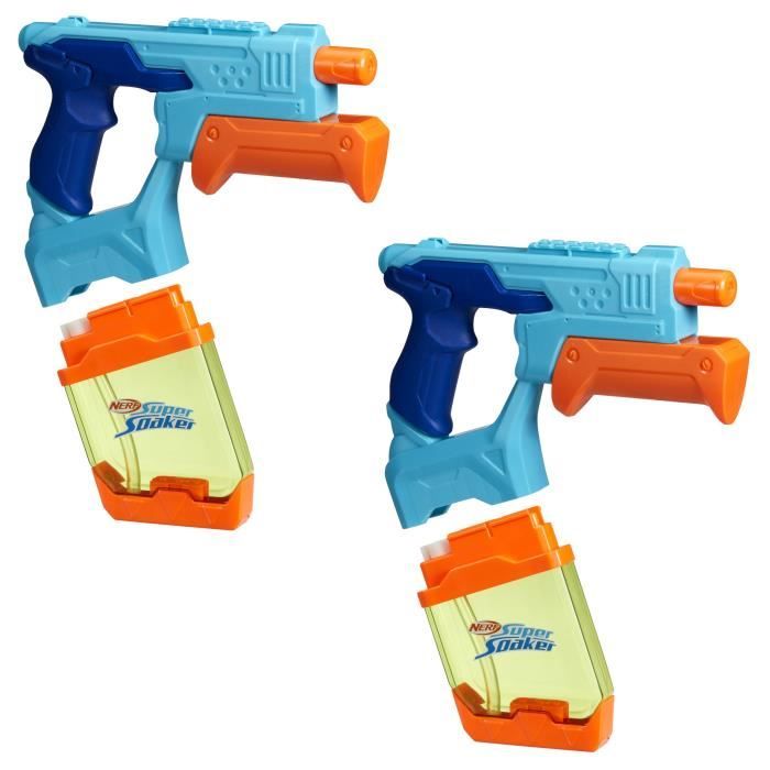 Dunk-Fill, Pack de 2 pistolets a eau, réservoirs a remplissage instantané facile, jouets d'eau, Super Soaker, des 6 ans - Neuf