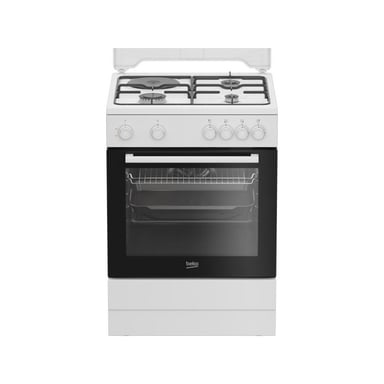 Cuisinière  60 x 60 x 85 cm | 3 gaz + 1 plaque chauffante | Convection BEKO - FBS63121WD