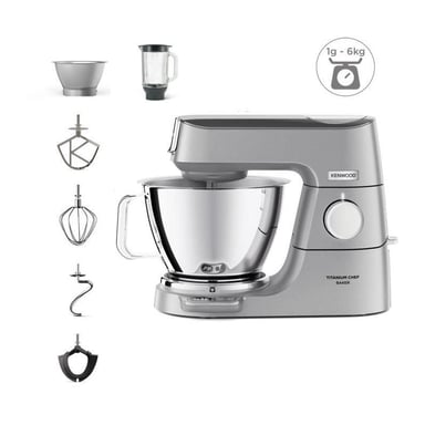 Robot de cocina Kenwood KVC85.124.SI Titanium Chef Baker con báscula integrada y batidora de 1,8L