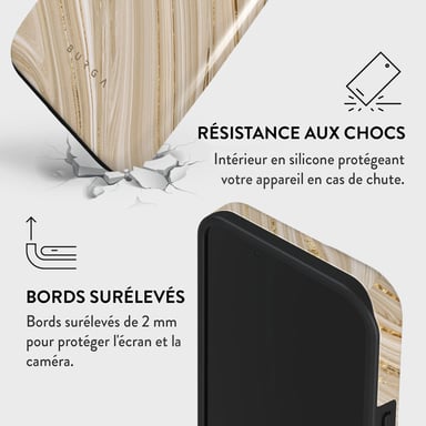 Burga Funda para iPhone 15 Tough A prueba de golpes modelo Full Glam Beige
