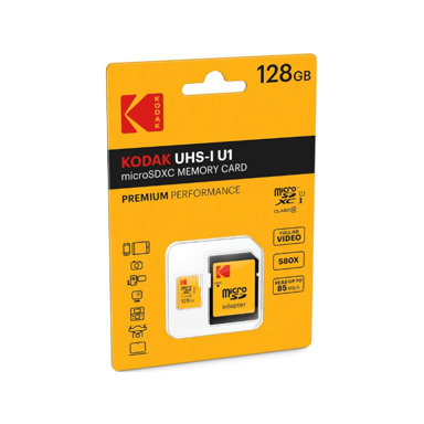 KODAK Micro SDXC 128GB avec Adaptateur - Haute Capacité de Stockage et Performances Rapides