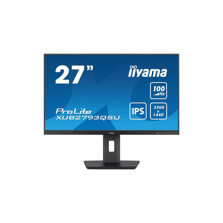 Ecran IIYAMA 27 Ultra mince dalle IPS 16:9 1ms 2560x1440 100Hz 250cdm2 1xHDMI 1xDisplayPort 2xUSB HUB 3.2 HPs2x2W 15cm pied réglable en hauteur + Pivot TCO Neuf - vue 2