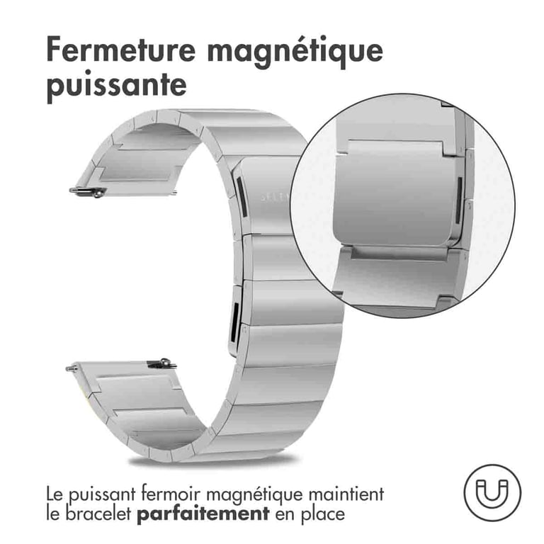 Bracelet Selencia magnétique en acier 22mm - vue 9