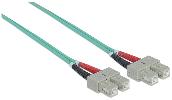 Intellinet - Patch Cable - SC Multi -Mode (M) - SC Multi -Mode (M) - 3,0m - Fibra - 50/125 Micrometro - OM3 - alogeno -free - Aquamarine (751100)
