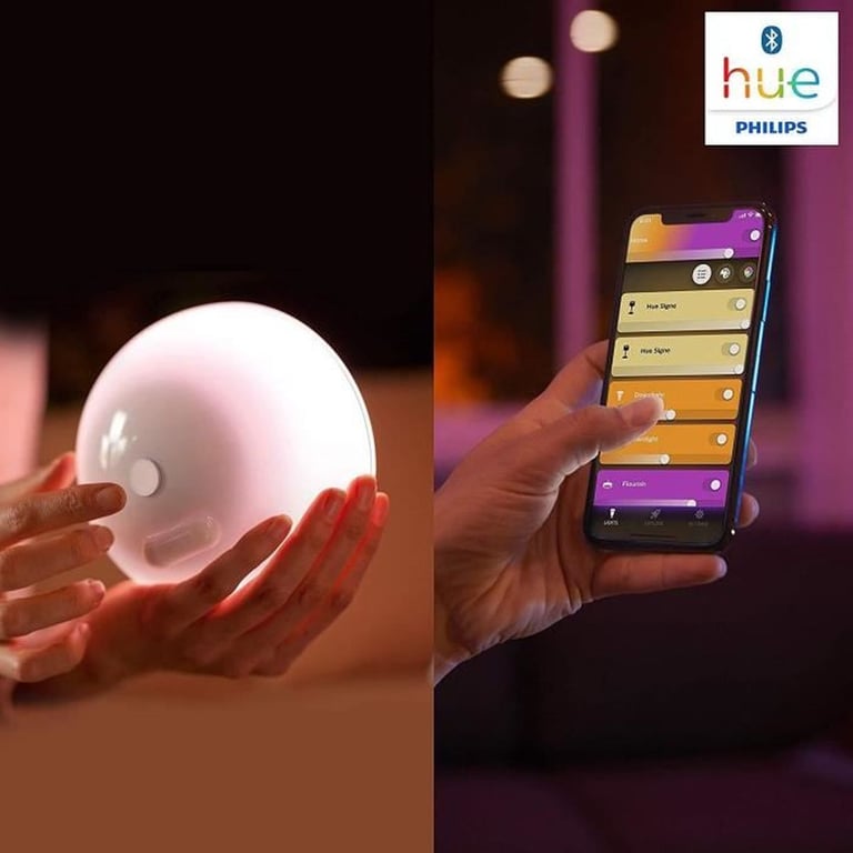 Lampe Portable Connectée Philips Hue Go – 6 W, Lumière Blanche et Couleur, Compatible Bluetooth - vue 7