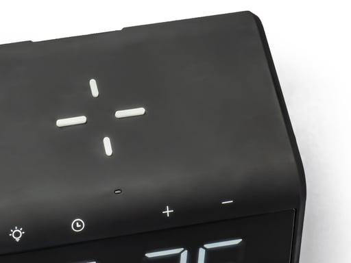 Jupiter Réveil Numérique avec chargeur sans fil - Double Réveil - Veilleuse et Lumière de Réveil (HCG019QI-BA)