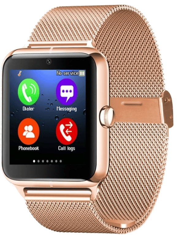 Montre Connectéee 1.54 Pouce Camera Alarme Moniteur Sommeil GPS Anti-Perte Doré YONIS