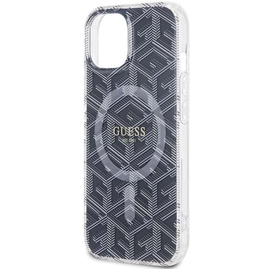 Custodia Guess per iPhone 15 6,1'' nero Custodia rigida IML GCube MagSafe