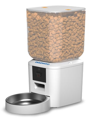 Daewoo D-QQ029-7L gamelle et abreuvoir pour chiens et chats Acrylonitrile-Butadiène-Styrène (ABS), Acier inoxydable Blanc Universel Distributeur automatique pour animaux de compagnie