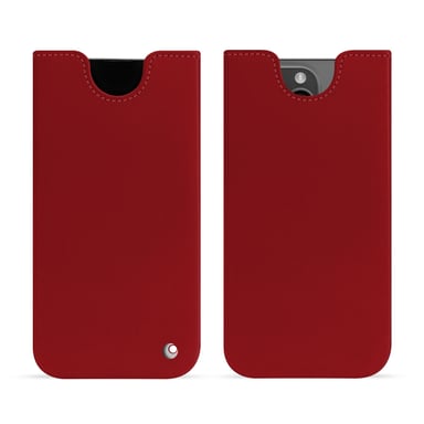 Pochette cuir Apple iPhone 15 Pro Max - Pochette - Rouge - Cuir lisse