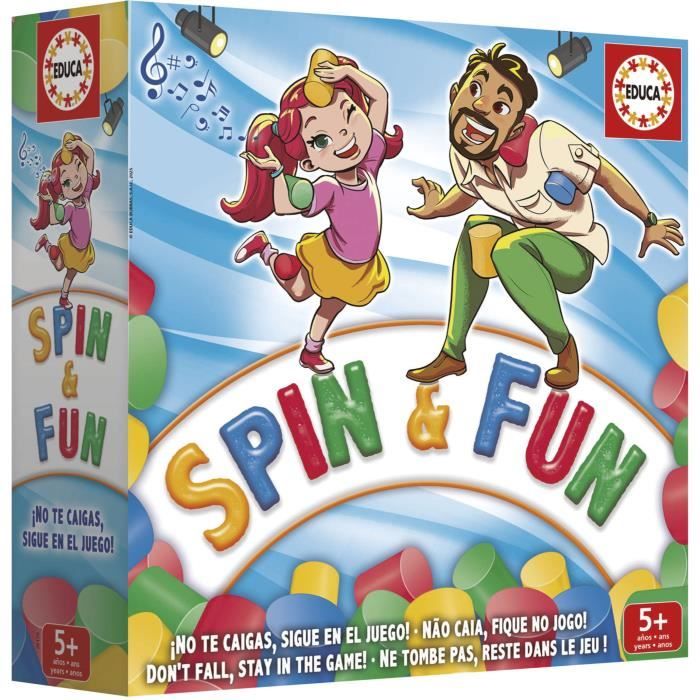 Spin & Fun Jeu d’équilibre EDUCA Teste ’agilité et ’équilibre 2 à 4 joueurs Dès - vue 4