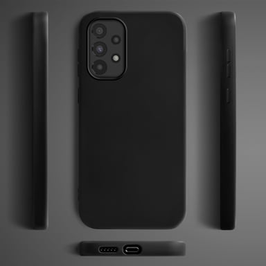 Mode de vie Moozy. Coque en silicone pour Samsung A53 5G, noir – Coque légère en silicone liquide avec finition mate et doublure en microfibre douce, coque en silicone de qualité supérieure