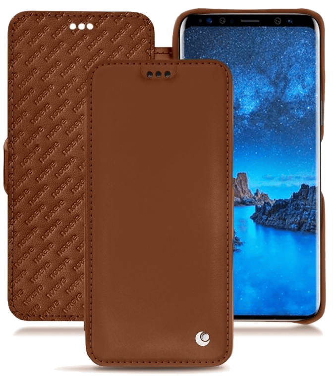 Housse cuir Samsung Galaxy S9 - Rabat horizontalMarron