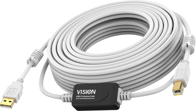 Vision TC 10MUSB+/2 cable USB USB 2.0 10 m USB A USB B Blanco
