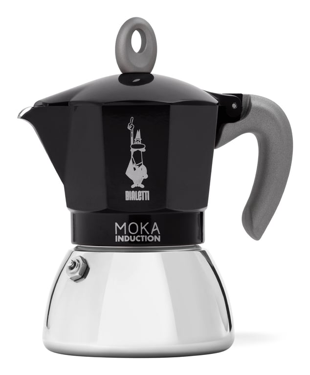 Bialetti Moka Induktion Cafetière à moka 0,28 L Noir, Argent - Neuf