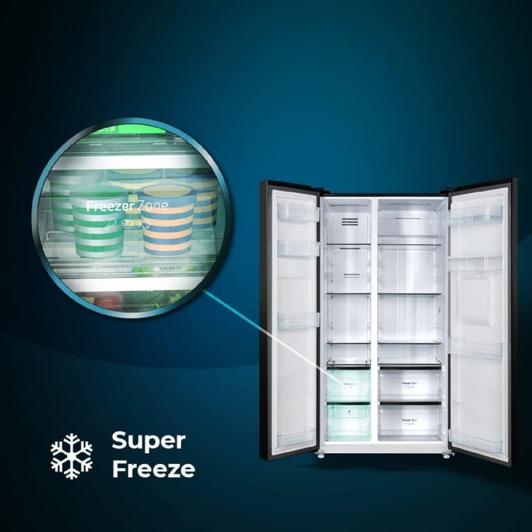Cecotec American Refrigerator Bolero CoolMarket SBS 559 E. 177 cm X 90 cm Class E Air Flow System Total No frost Inverter plus motor. - vue 3