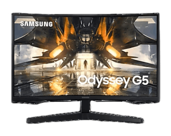 Samsung Odyssey G5 S32AG550EP G55A Series écran LED jeux incurvé 32 2560 x 1440 WQHD @ 165 Hz VA 300 cdm² 2500:1 HDR10 1 ms HDMI DisplayPort - vue 2