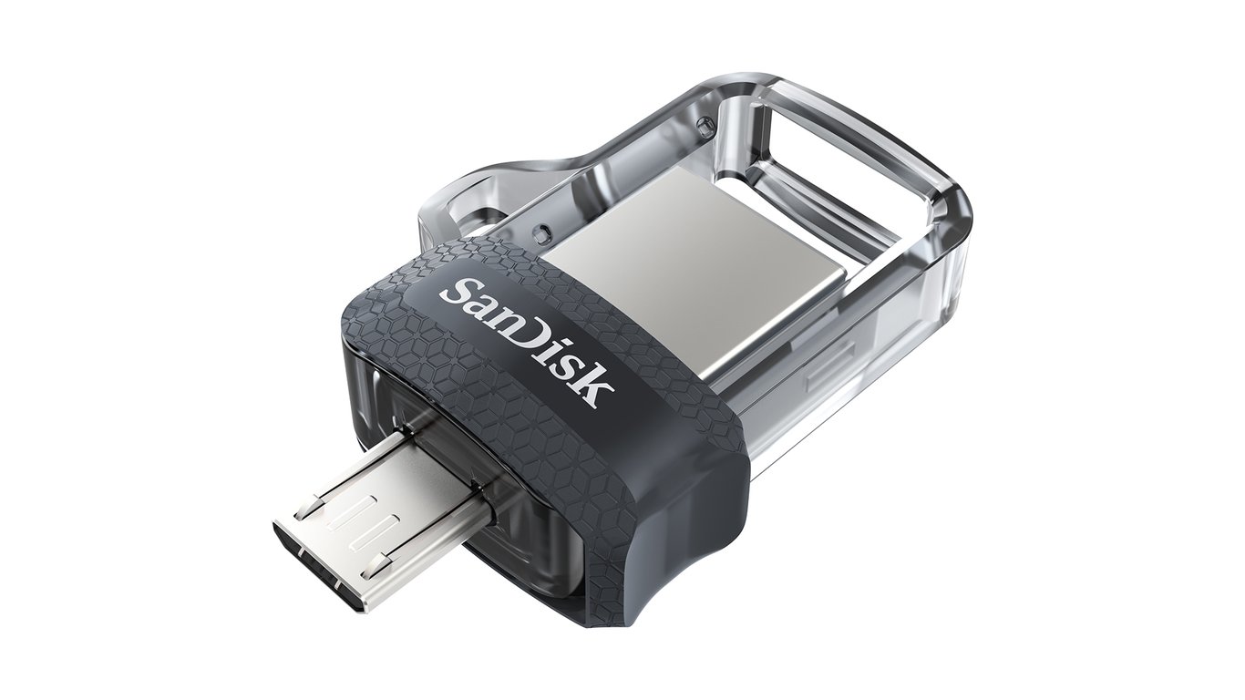 SanDisk Ultra Dual m3.0 lecteur USB flash 32 Go USB Type-A / Micro-USB 3.2 Gen 1 (3.1 Gen 1) Noir, Argent, Transparent - Neuf