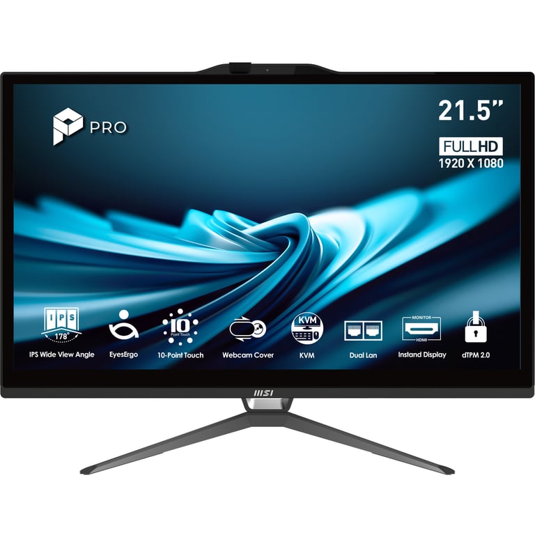 MSI Pro AP222T 14MA Intel® Core™ i3 i3 14100 54 6 cm 21.5 1920 x 1080 pixels Écran tactile PC All in One 8 Go DDR4 SDRAM SSD Windows 11 Home Wi Fi 5 802.11ac Neuf - vue 1