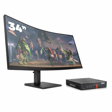 Mini PC Lenovo M920Q Intel Core i5-8500T 16GB DDR4 256GB SSD Windows 10 + Pack Complet 34''