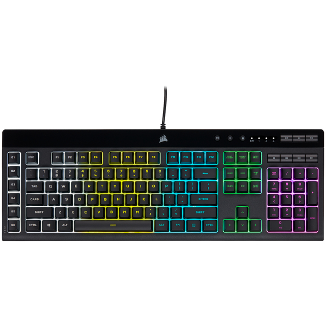 Clavier Corsair K55 RGB Pro – Filaire, Résistant à la Poussière, 6 Touches Macro, Rétroéclairage RGB - vue 6